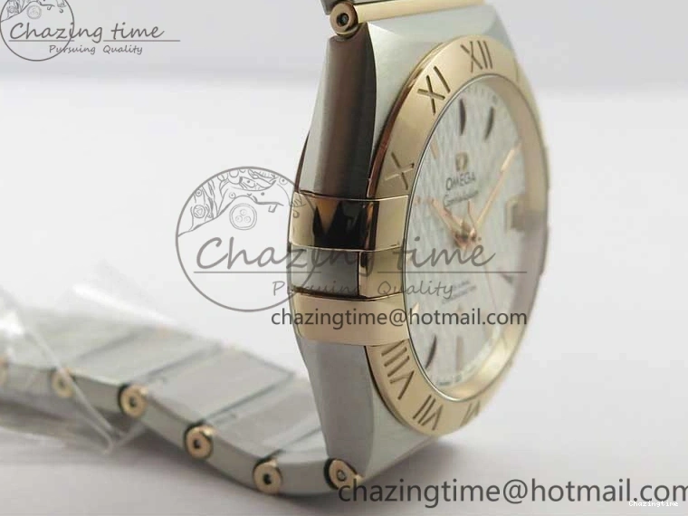 0208 Stylish Constellation 38mm SS RG VSF 1:1 Best Edition WhiteTextured Dial on SS RG Bracelet A8500 Super Clone 7921